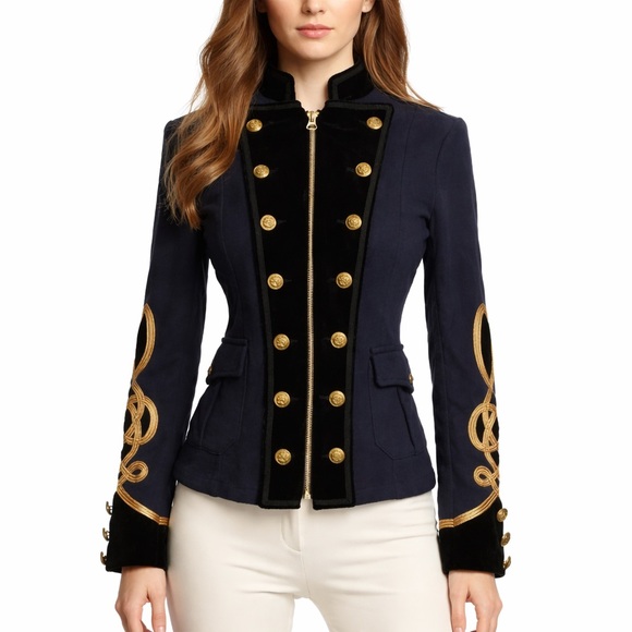Vintage Ralph Lauren Denim Supply Military Jacket Band Officers Gold Velvet Y2k